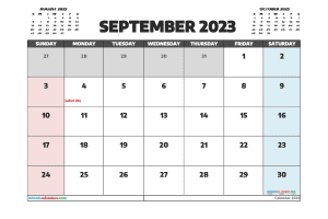 Free Printable September 2023 Calendar with Holidays