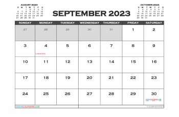 September 2023 Calendar Free Printable