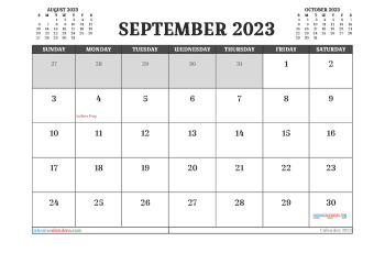 Free September Calendar 2023 Printable
