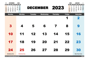 Free Printable 2023 Monthly Calendar with Holidays