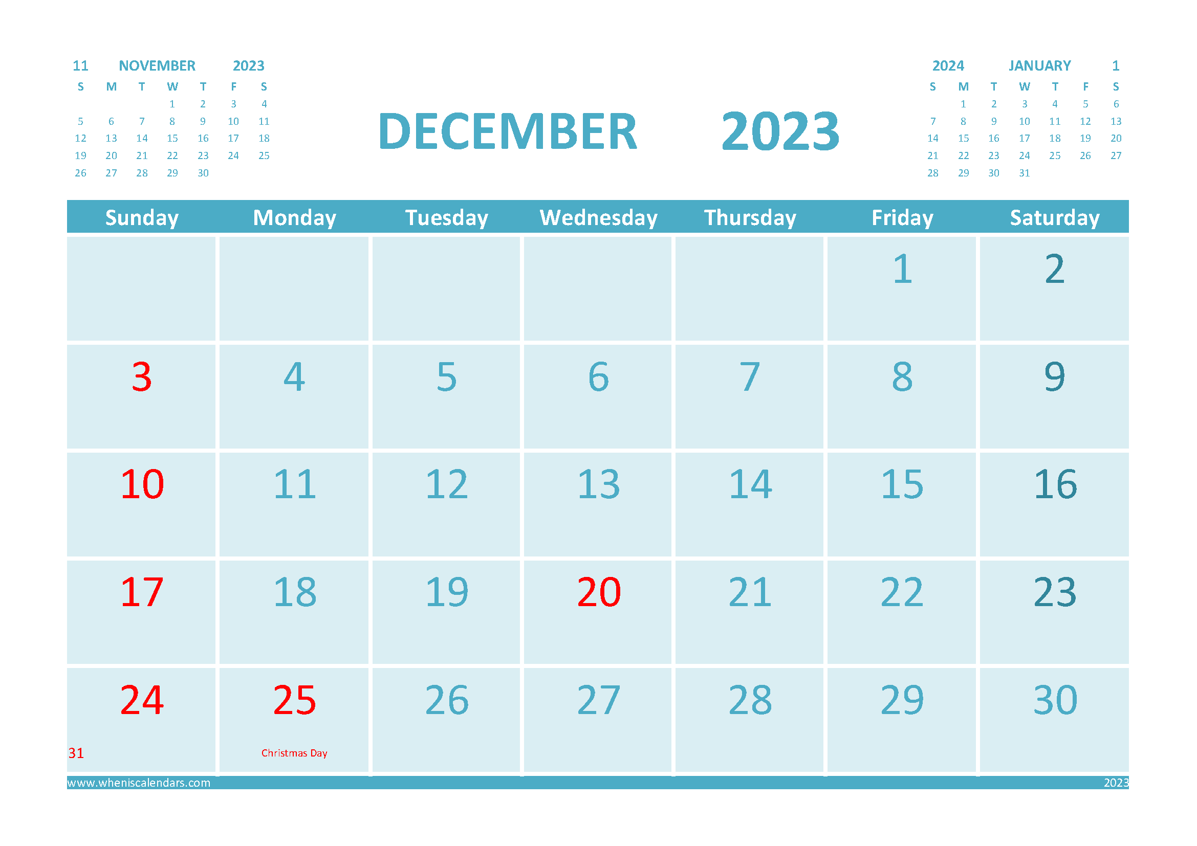 Download printable calendar 2023 vertical A4 23O1205