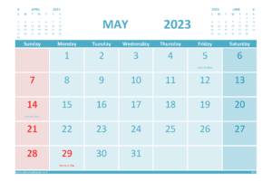 Free Printable 2023 Calendar with Holidays or Week Numbers