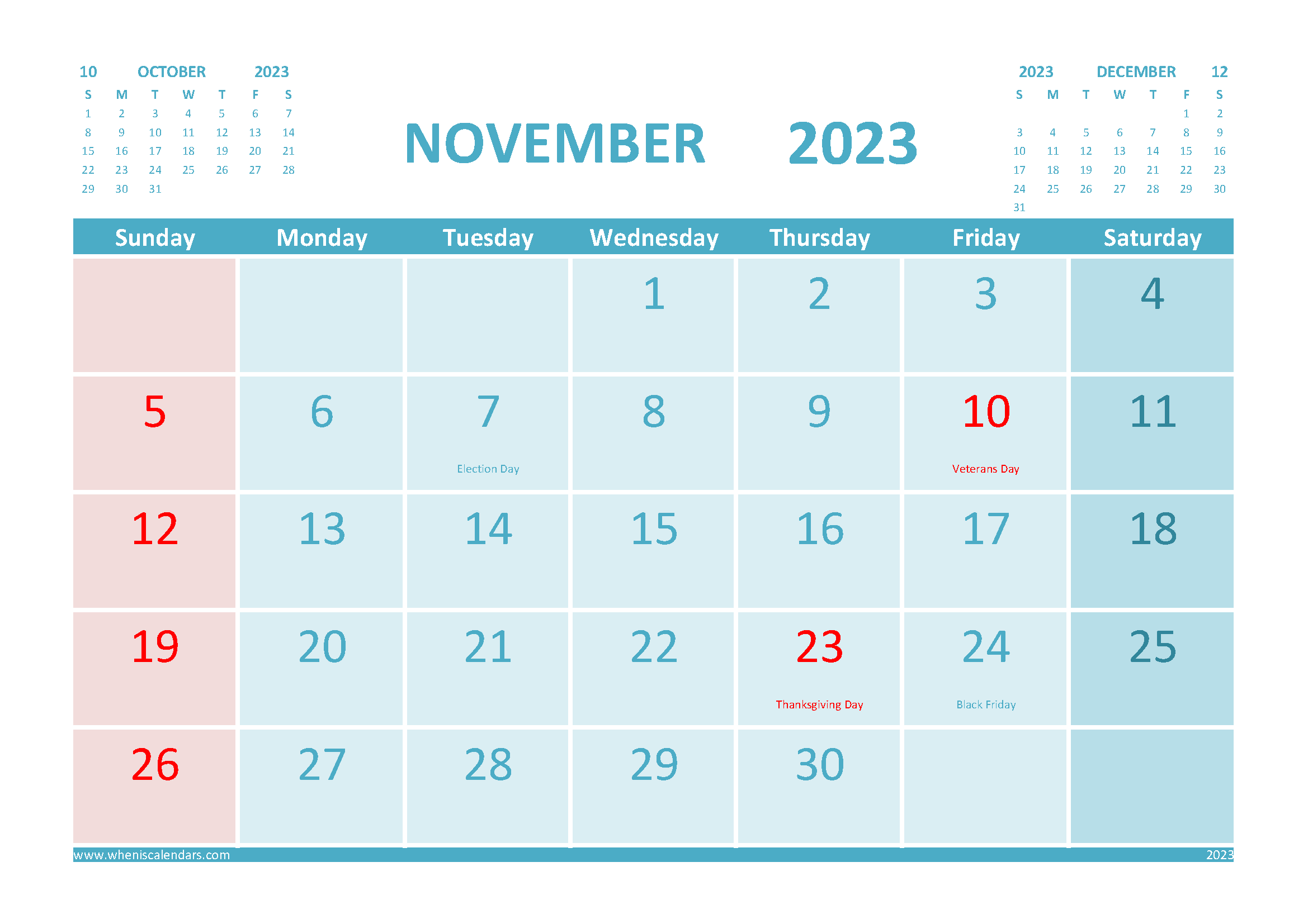 Download free printable 2023 calendar with notes A4 23O1053