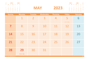 Free Printable May 2024 Calendar with Holidays