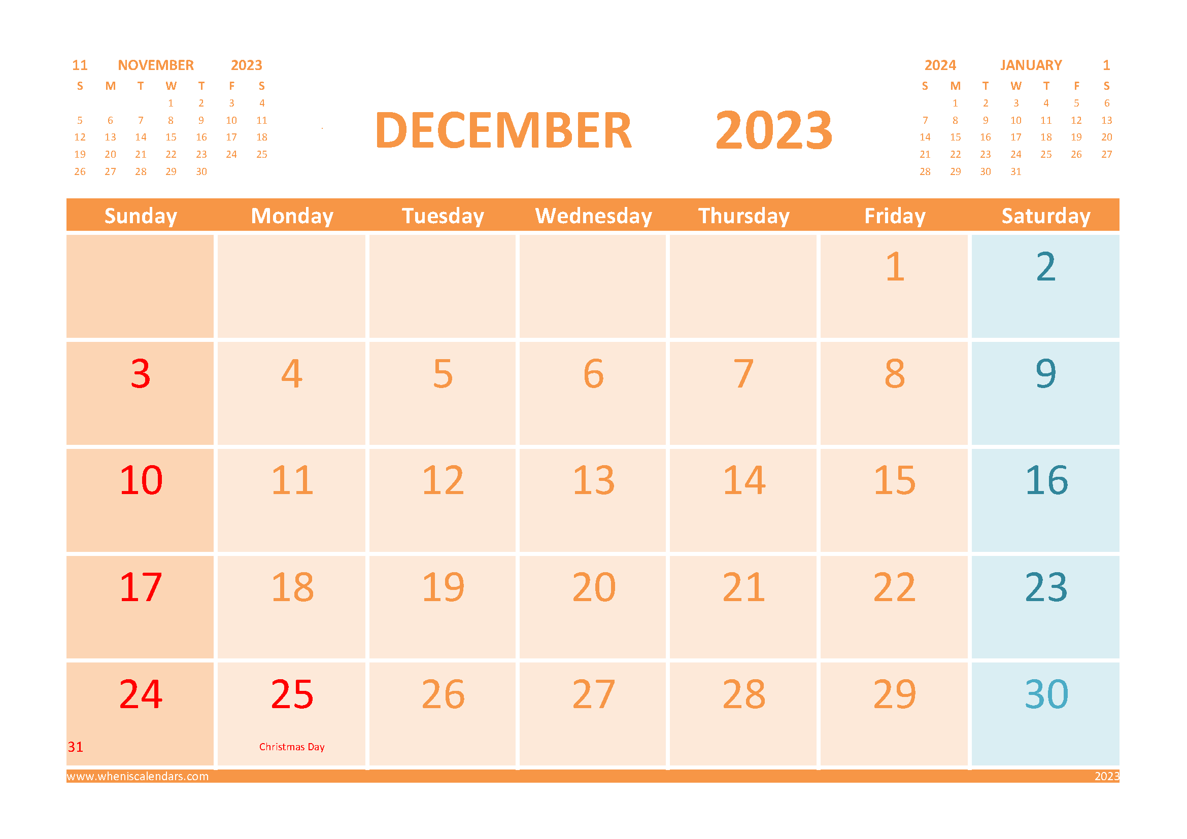 Download 2023 wall calendar printable A4 23O294