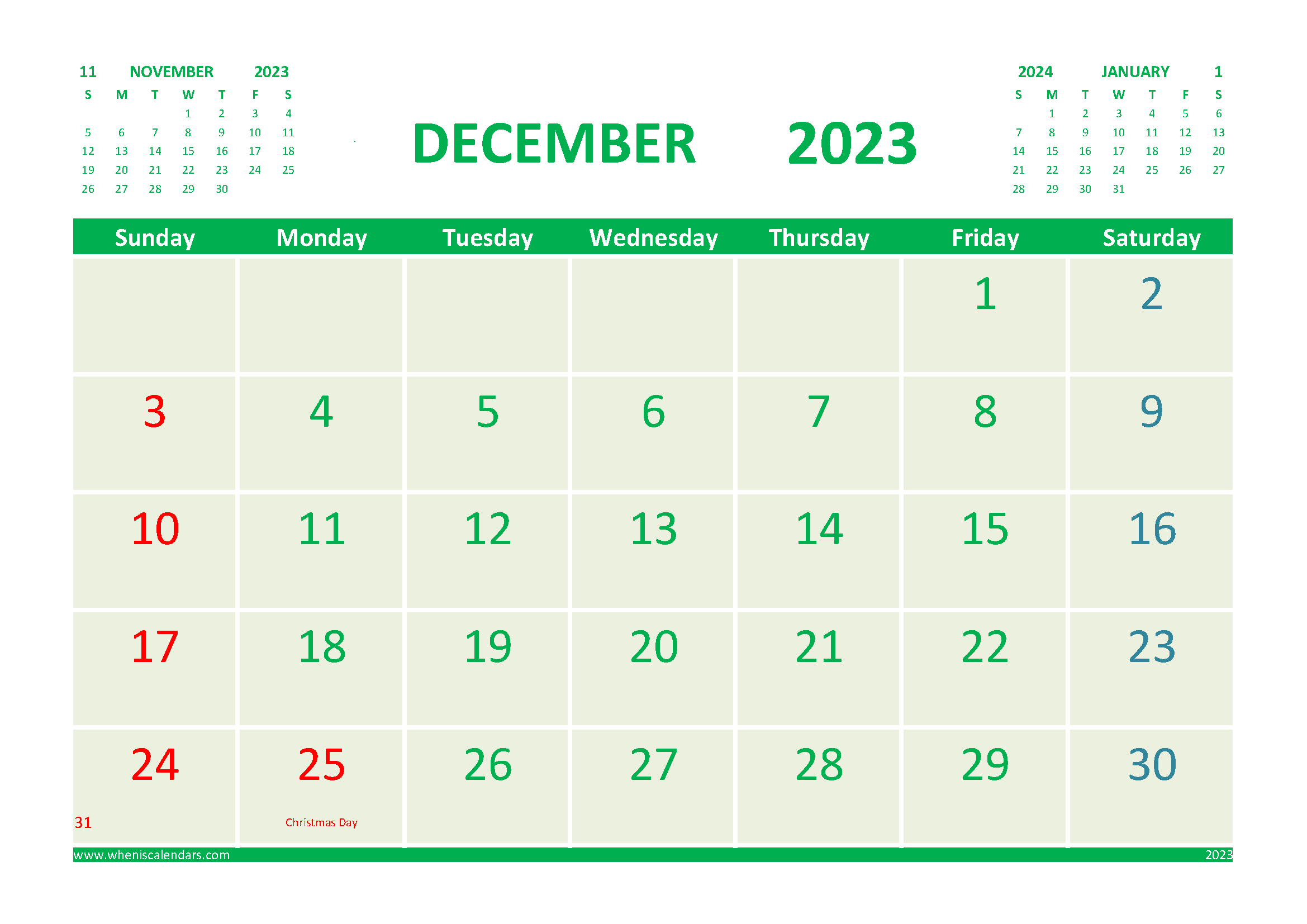 Download 2023 12 month printable calendar A4 23O605