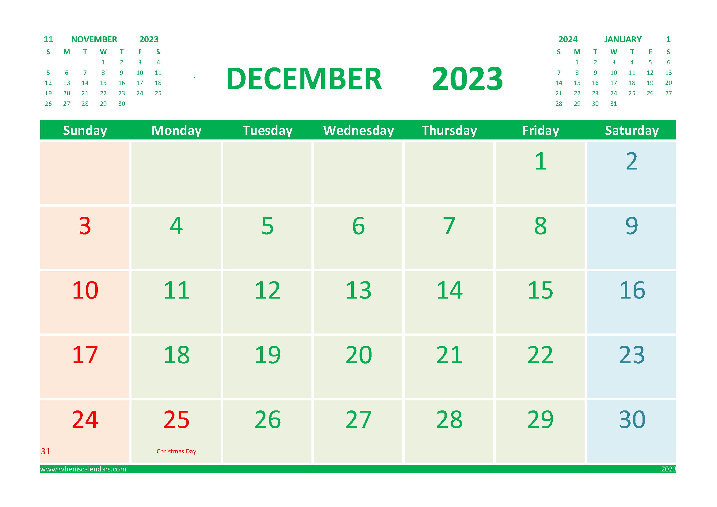 Download 2023 editable calendar excel A4 23O606