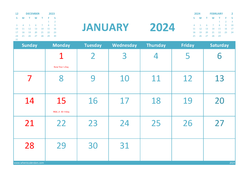 Free Printable February 2024 Calendar with Holidays