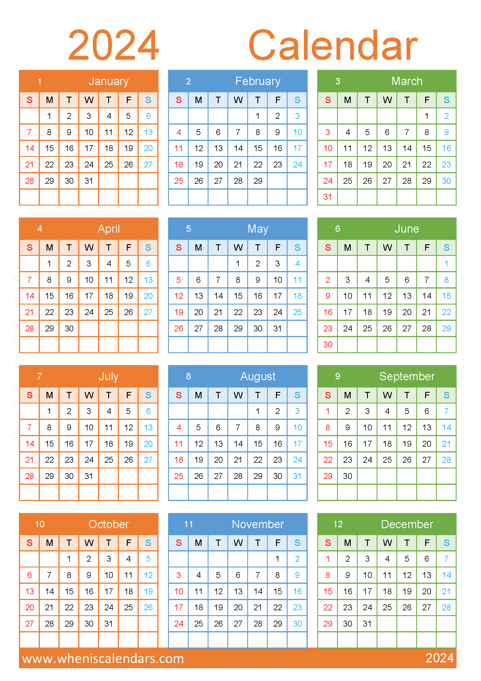 Download monthly calendar printable 2024 A4 Vertical (O4Y119)