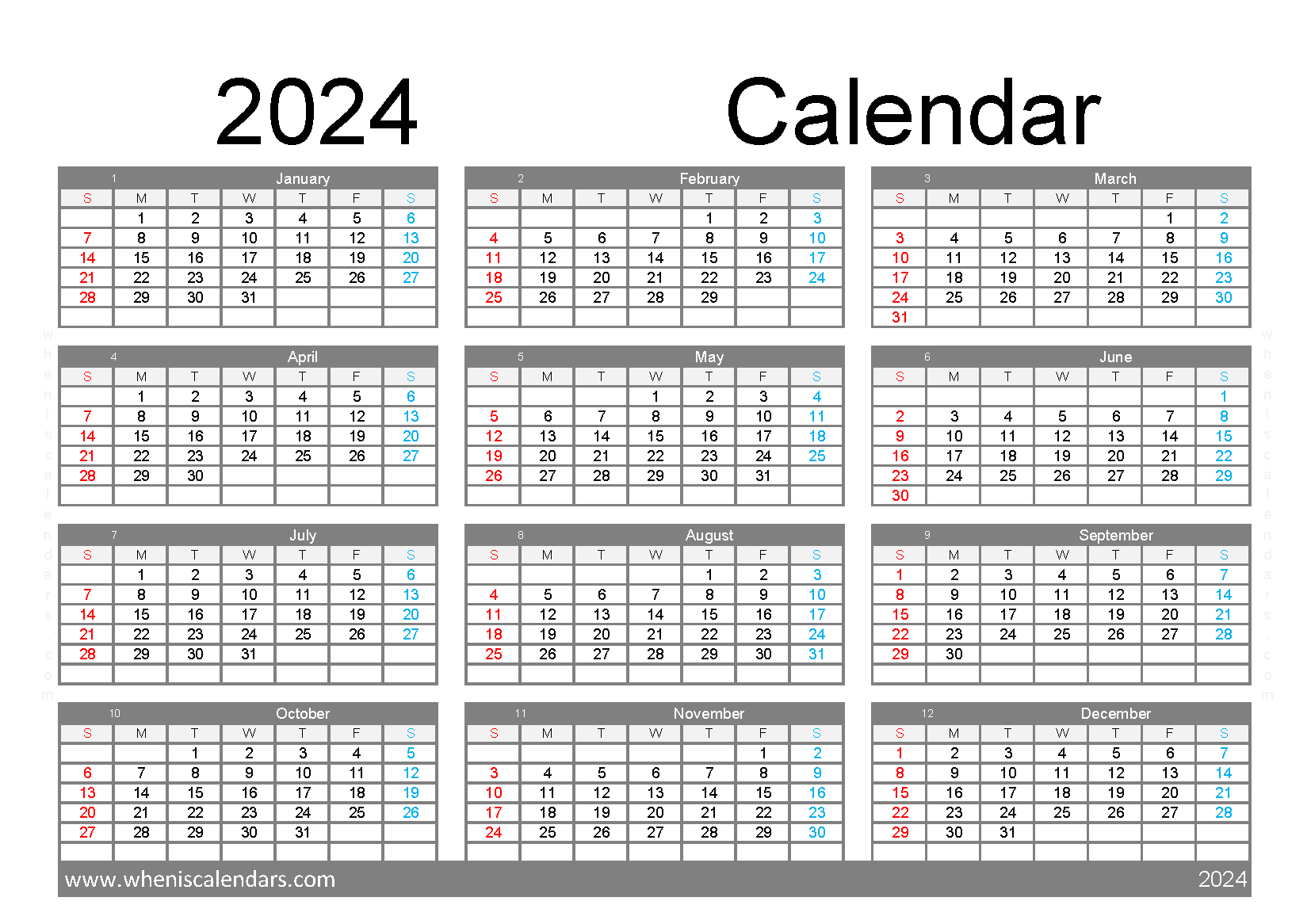 Download printable year planner 2024 A5 O24Y310