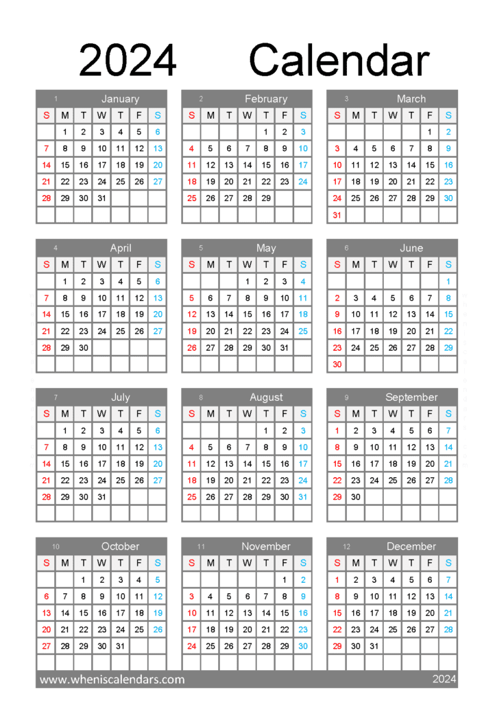 Download 2024 calendar planner printable A5 Vertical (O4Y155)
