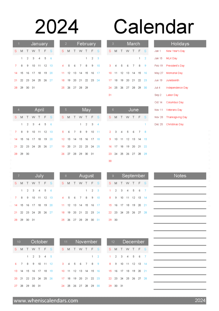 Download 2024 calendar with week numbers excel A5 Vertical (O4Y068)
