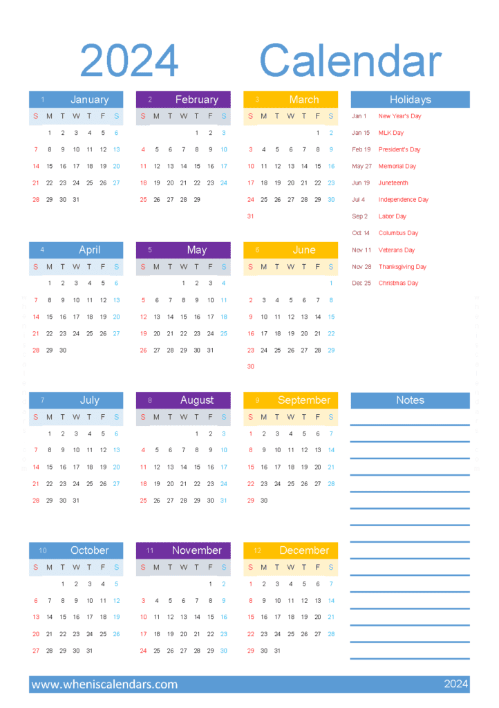 Download monthly calendar template 2024 A5 Vertical (O4Y072)