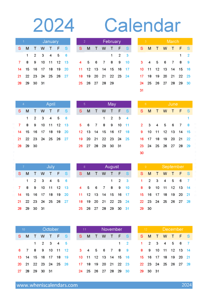Download printable blank calendar 2024 A5 Vertical (O4Y160)