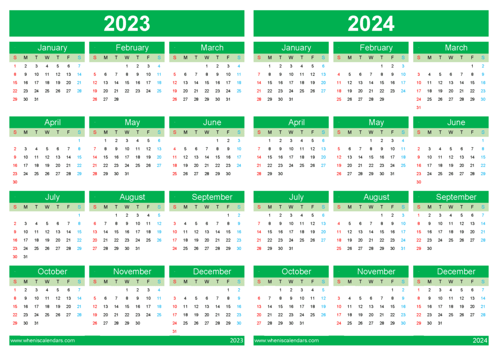 Download 2023 and 2024 academic calendar A4 Horizontal 34Y13
