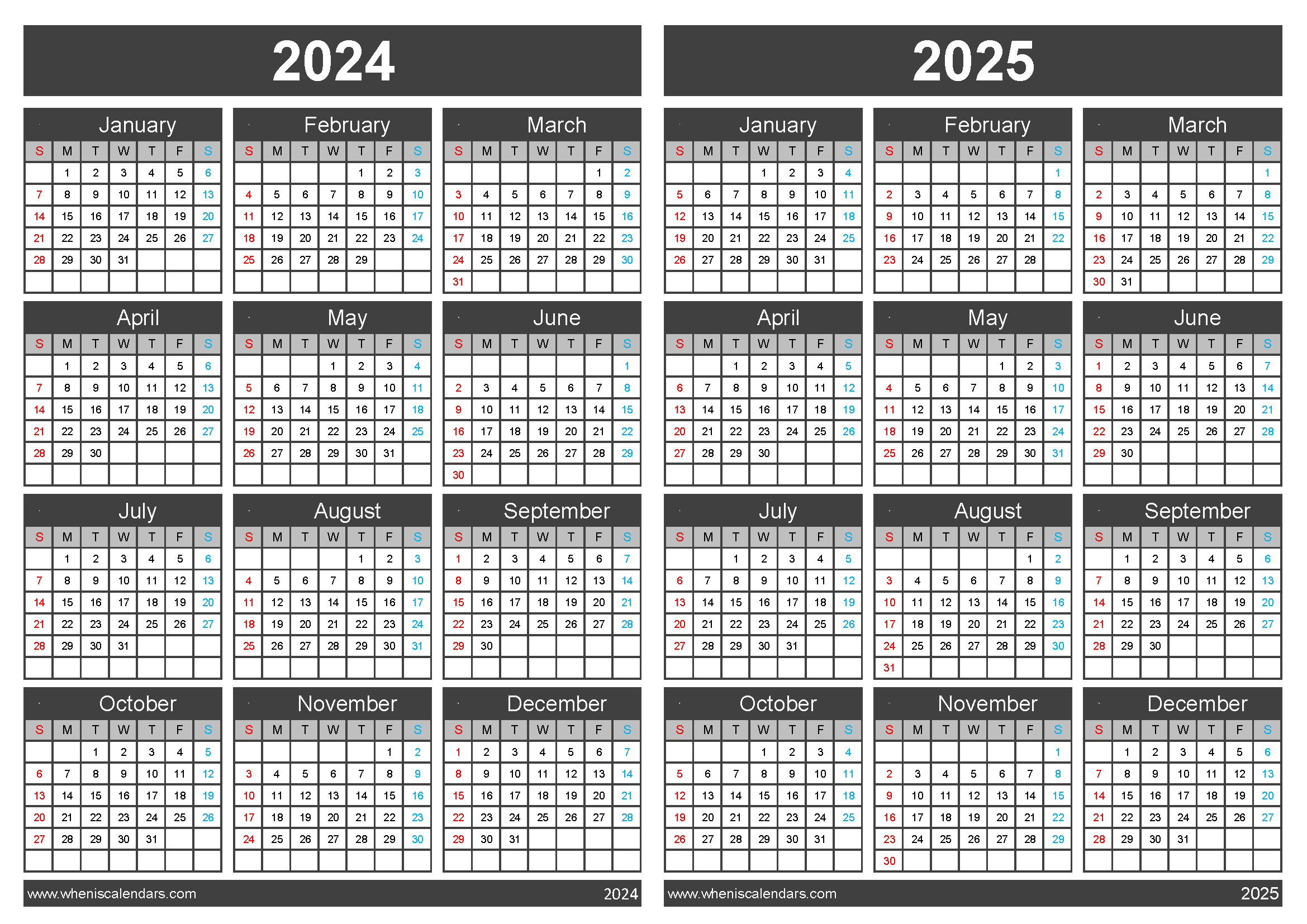 free calendar 2024 2025 45Y05