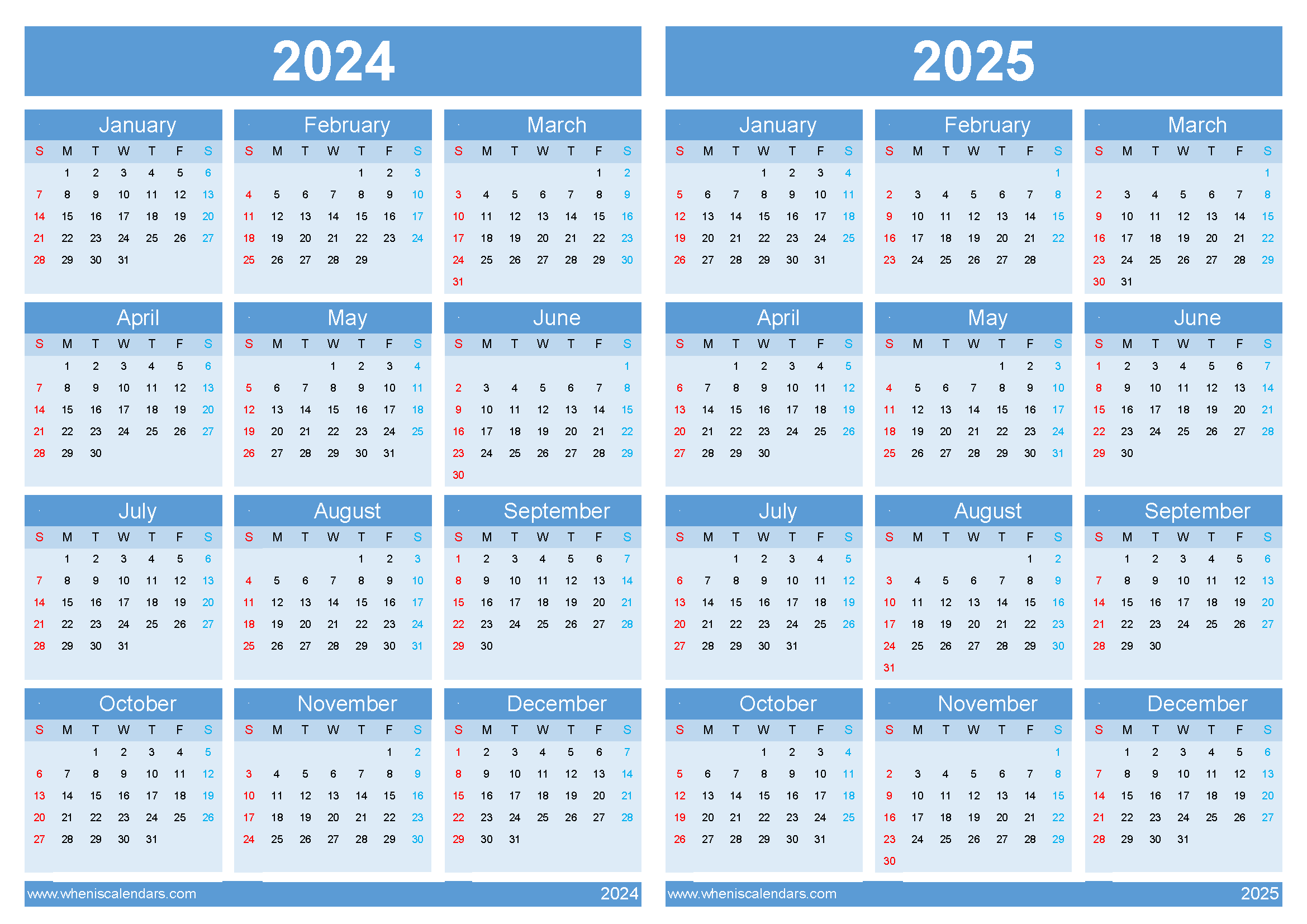 2024 2025 calendar with holidays printable 45Y09