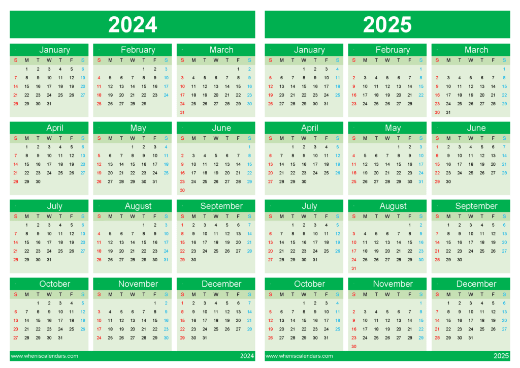 Download 2024 2025 academic calendar A4 Horizontal 45Y15
