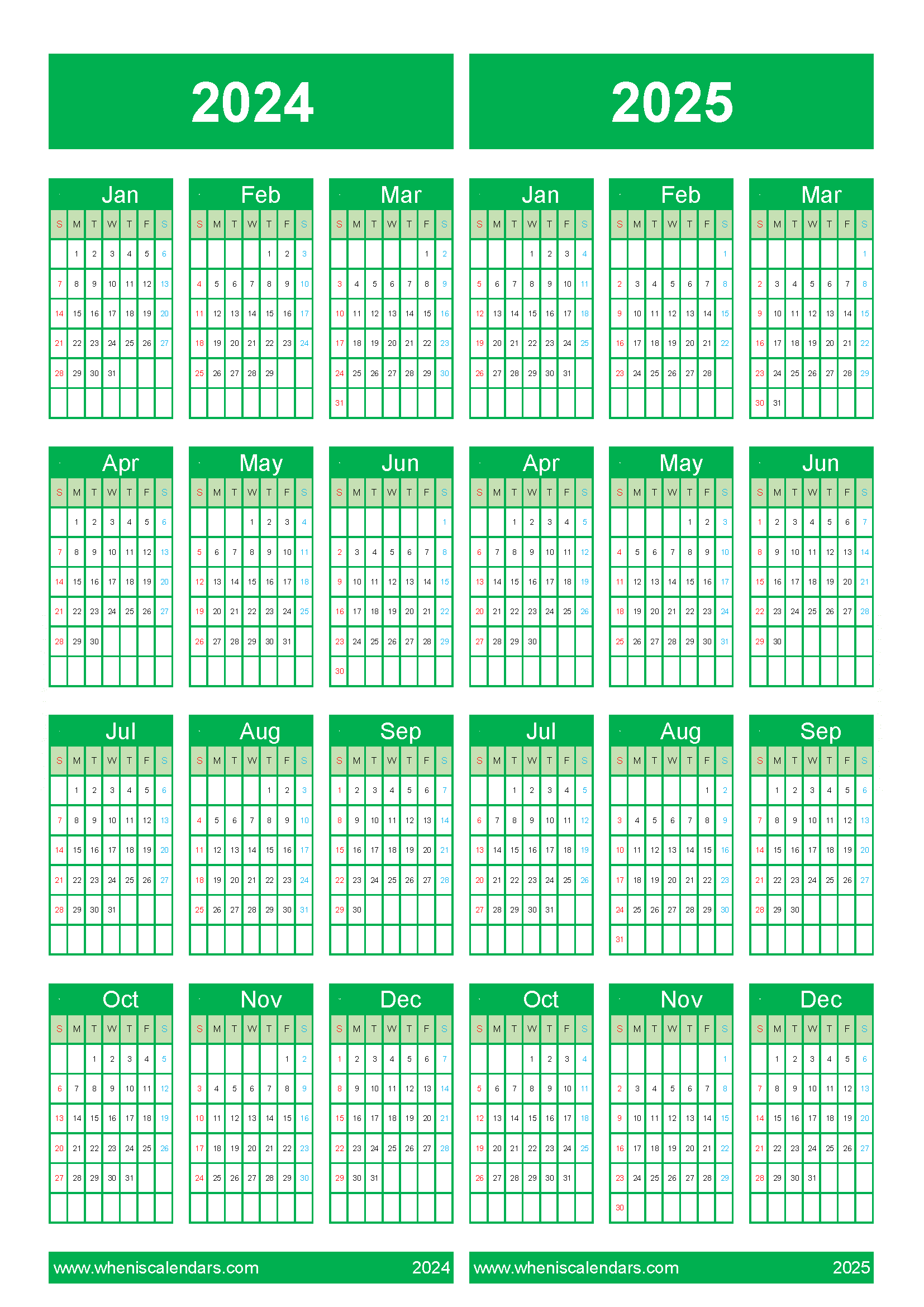 2024 2025 calendar template 45Y37