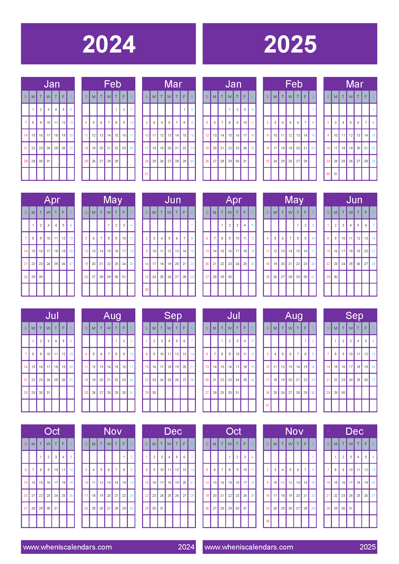 free printable calendar 2024 2025 45Y40