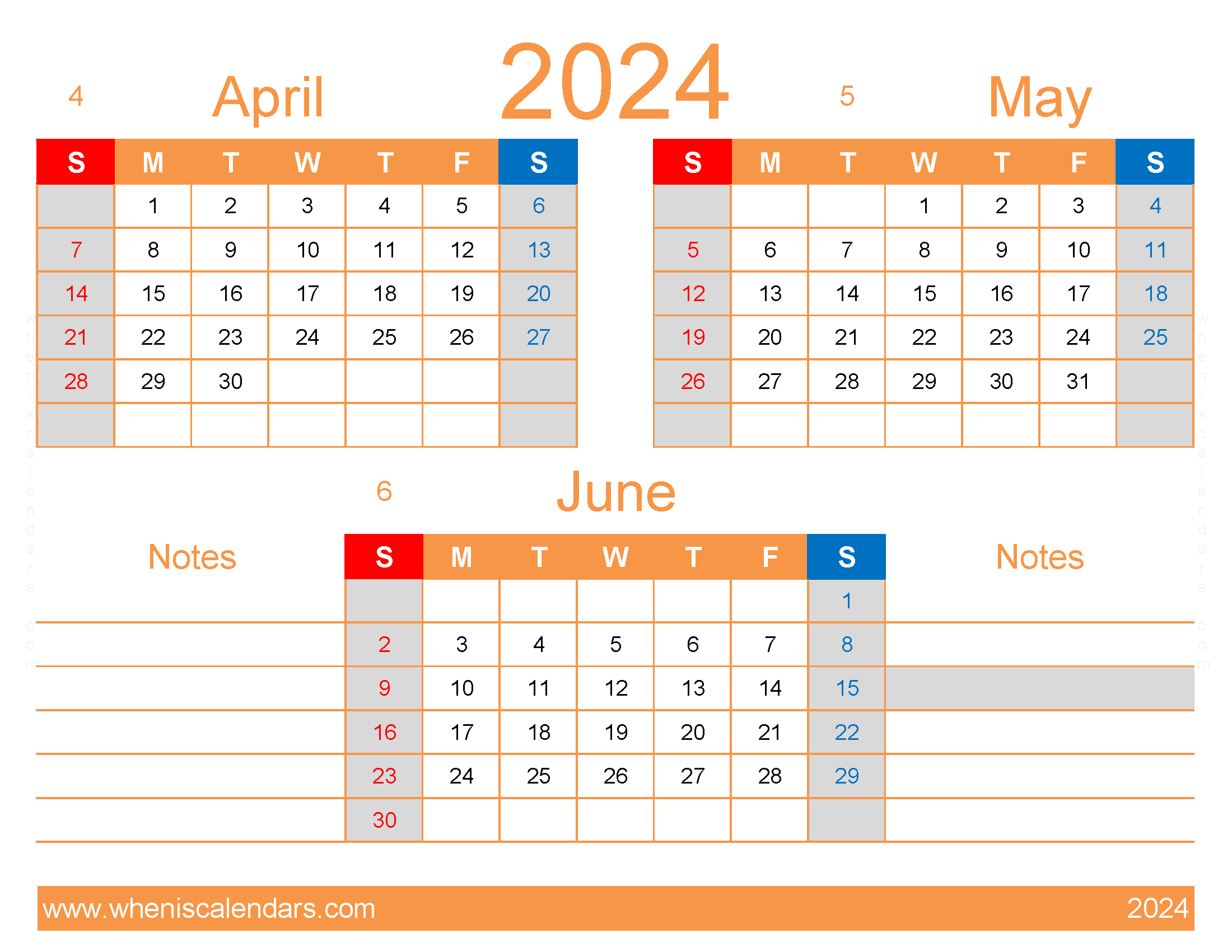 Download Calendar Apr May Jun 2024 AMJ426