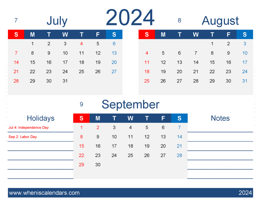 Download calendar July August September JAS420