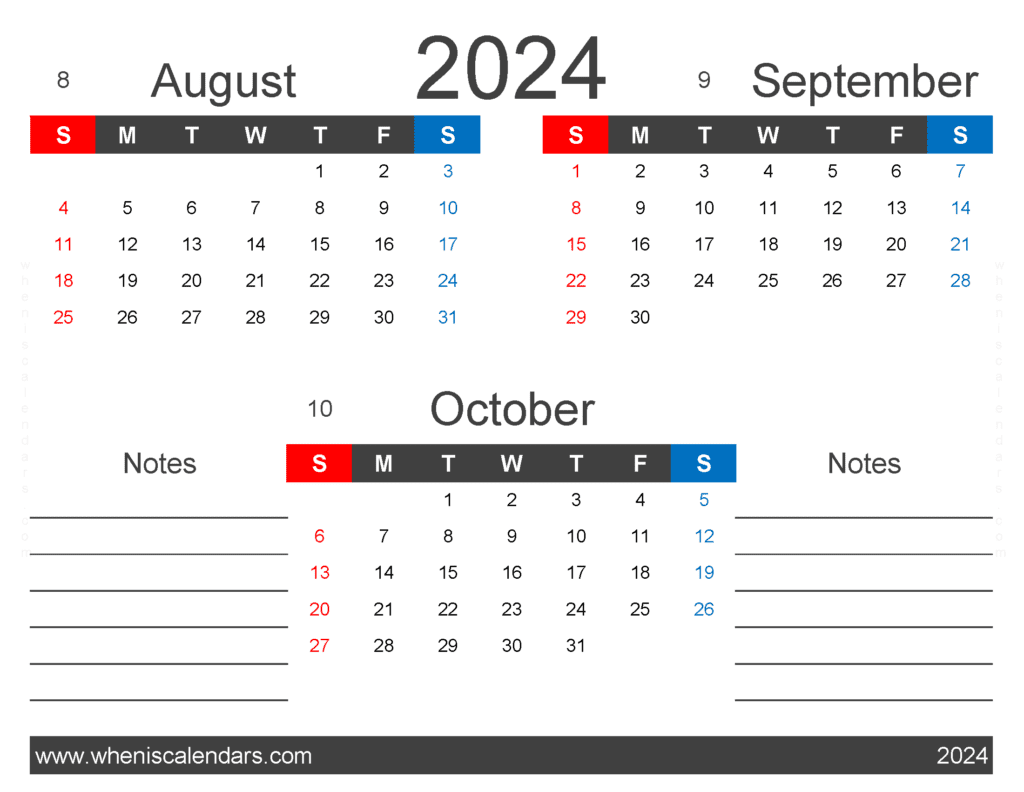 Download Calendar 2024 Aug Sept Oct ASO423