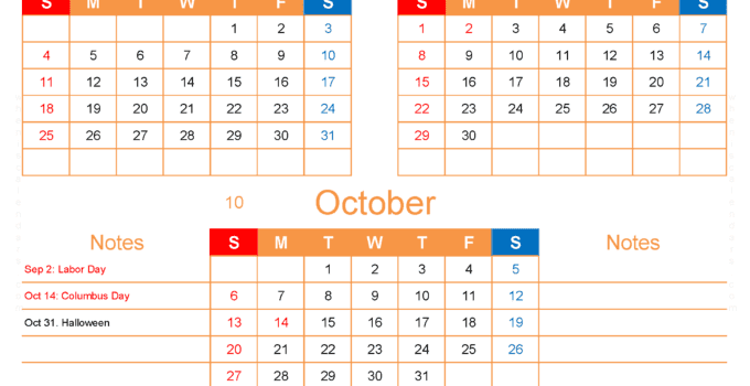 Download 2024 August September October Calendar ASO405