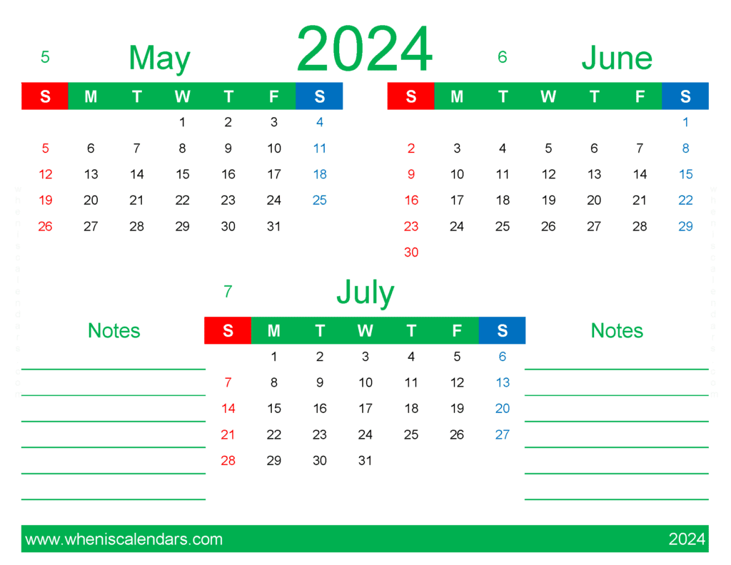 Download Calendar for May Jun July 2024 MJJ431