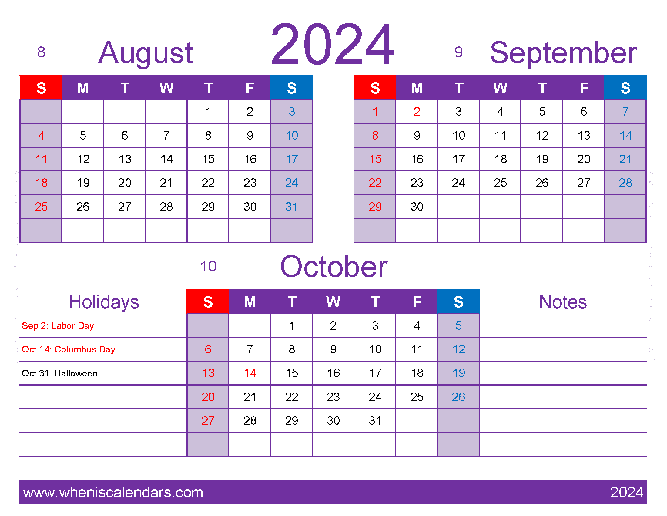 Download Aug Sept October Calendar 2024 ASO414