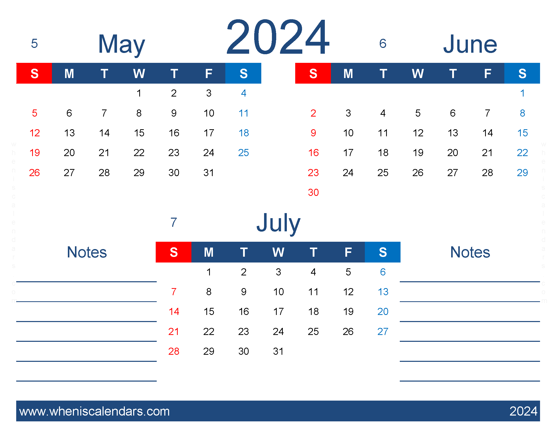 Download free Calendar May June July 2024 MJJ439