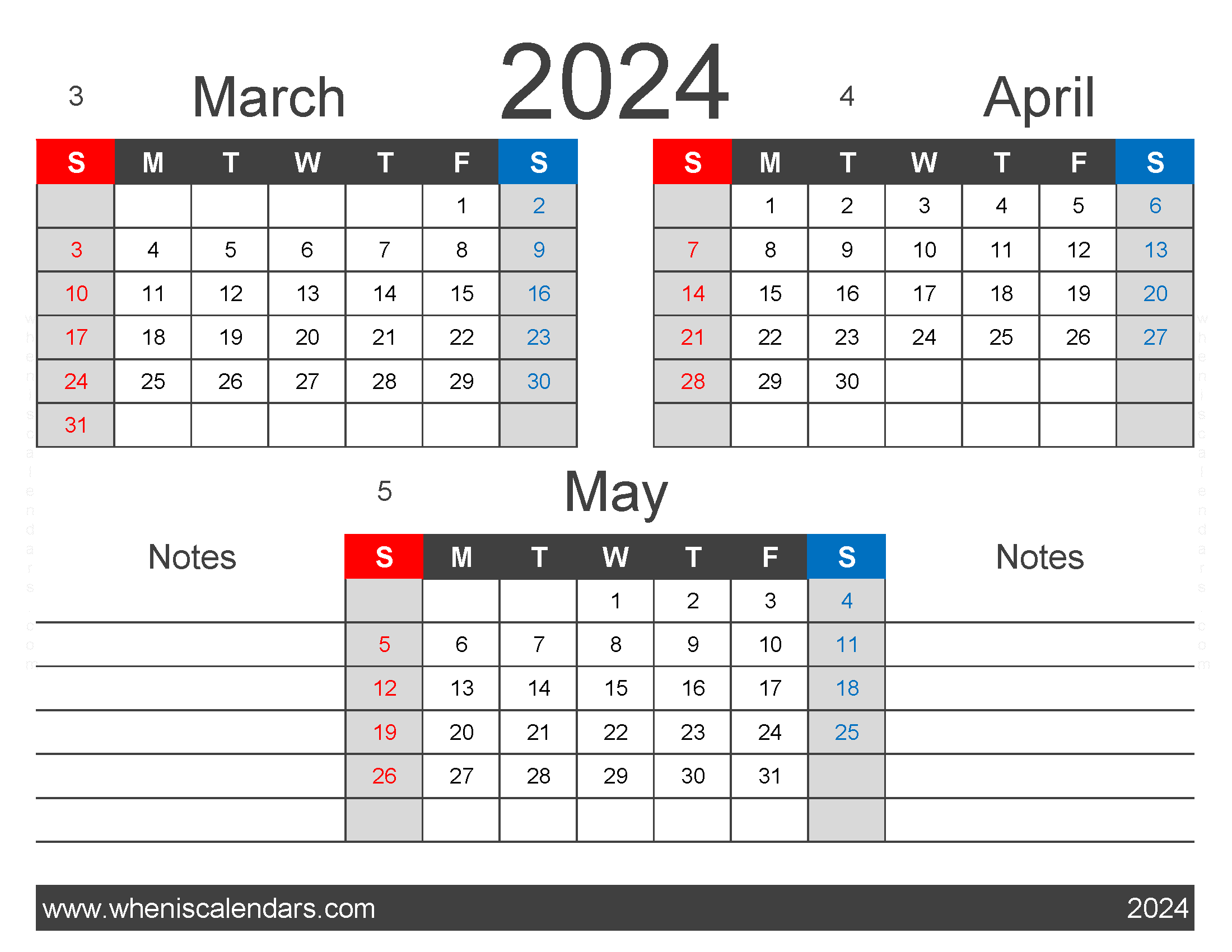 Download Mar Apr May calendar 2024 MAM422
