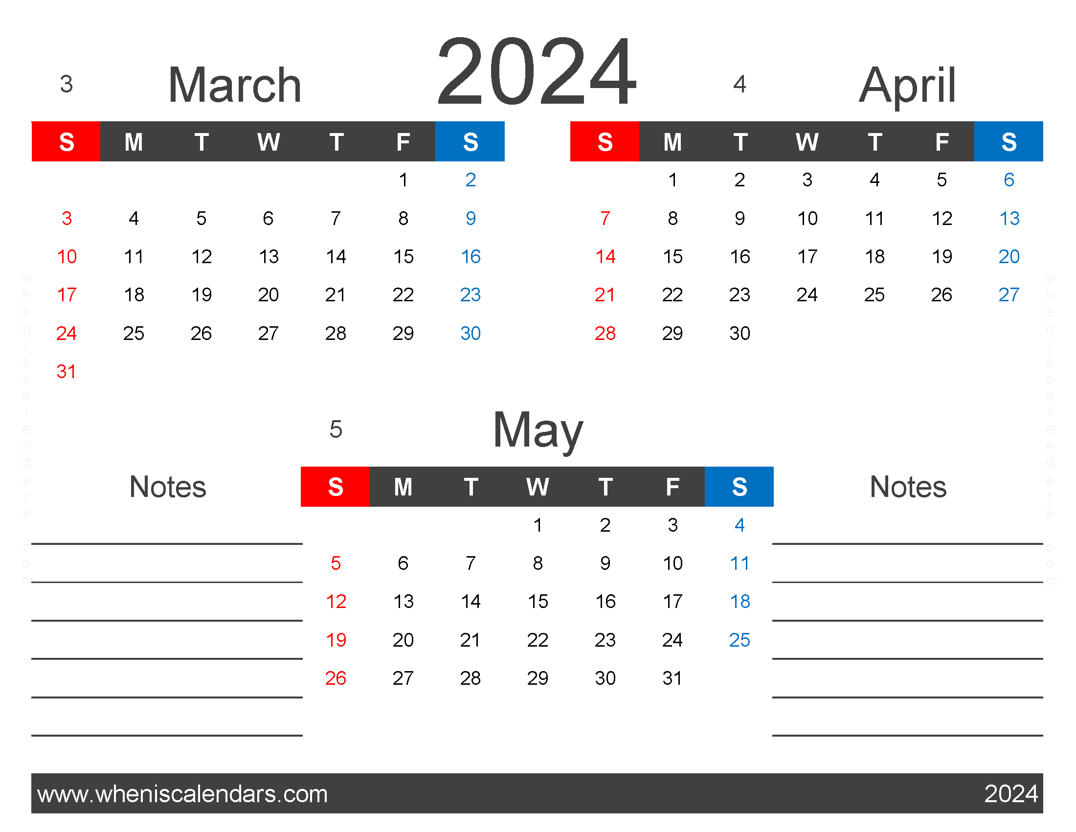 Download calendar 2024 Mar Apr May MAM423