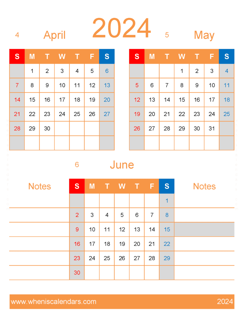 Download Calendar Apr May Jun 2024 AMJ466