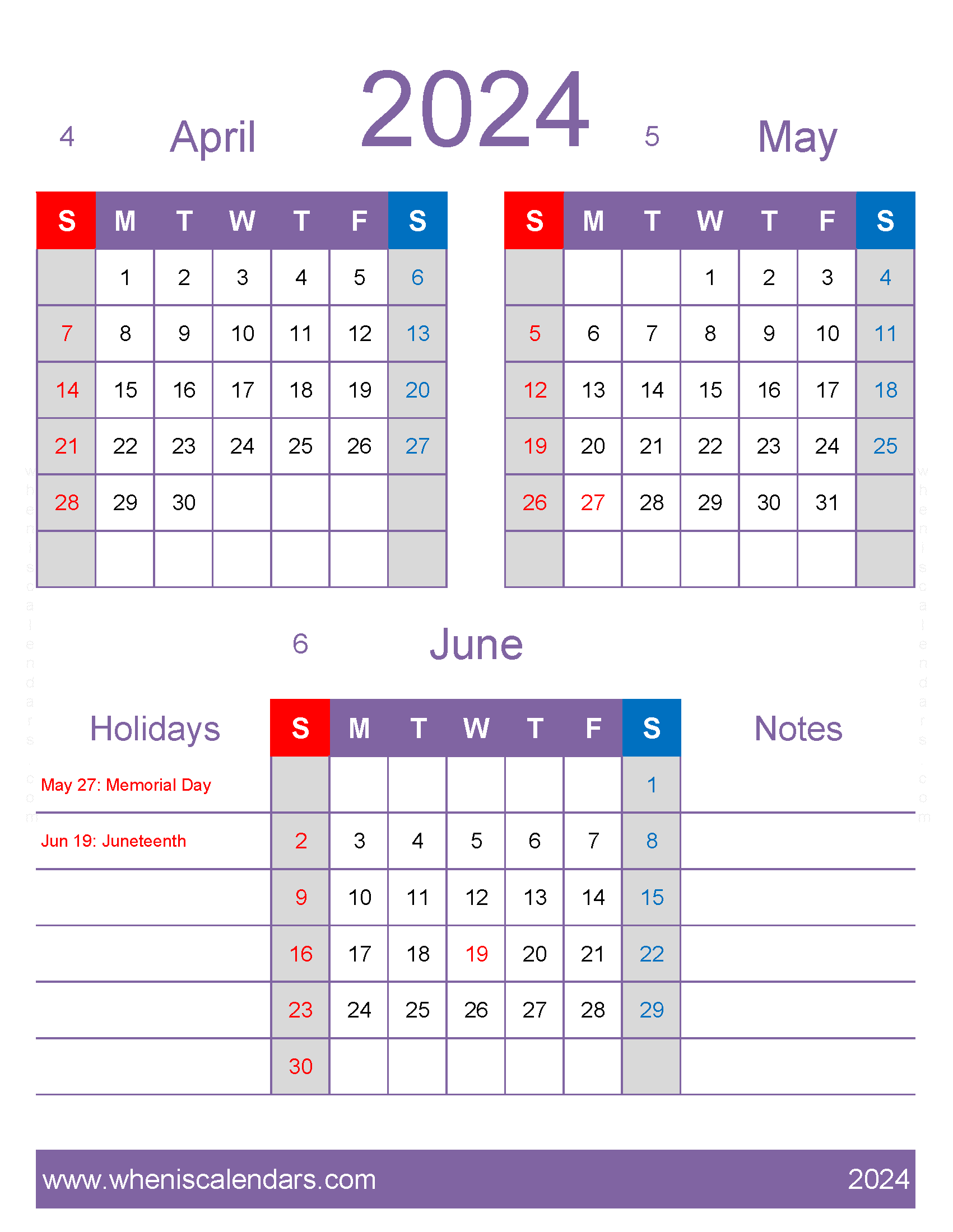 Download Apr May June Calendar 2024 AMJ454
