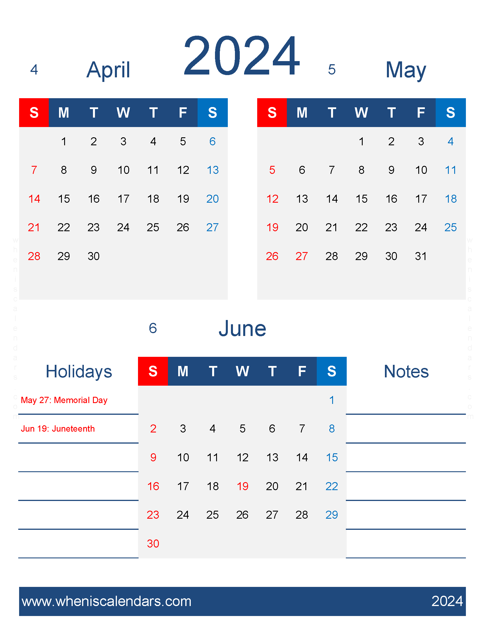 Download Calendar April May June AMJ460
