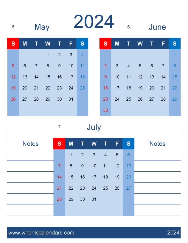 Download free May June July 2024 Calendar MJJ480