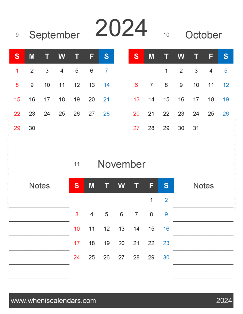 Download Calendar 2024 Sept Oct Nov SON463