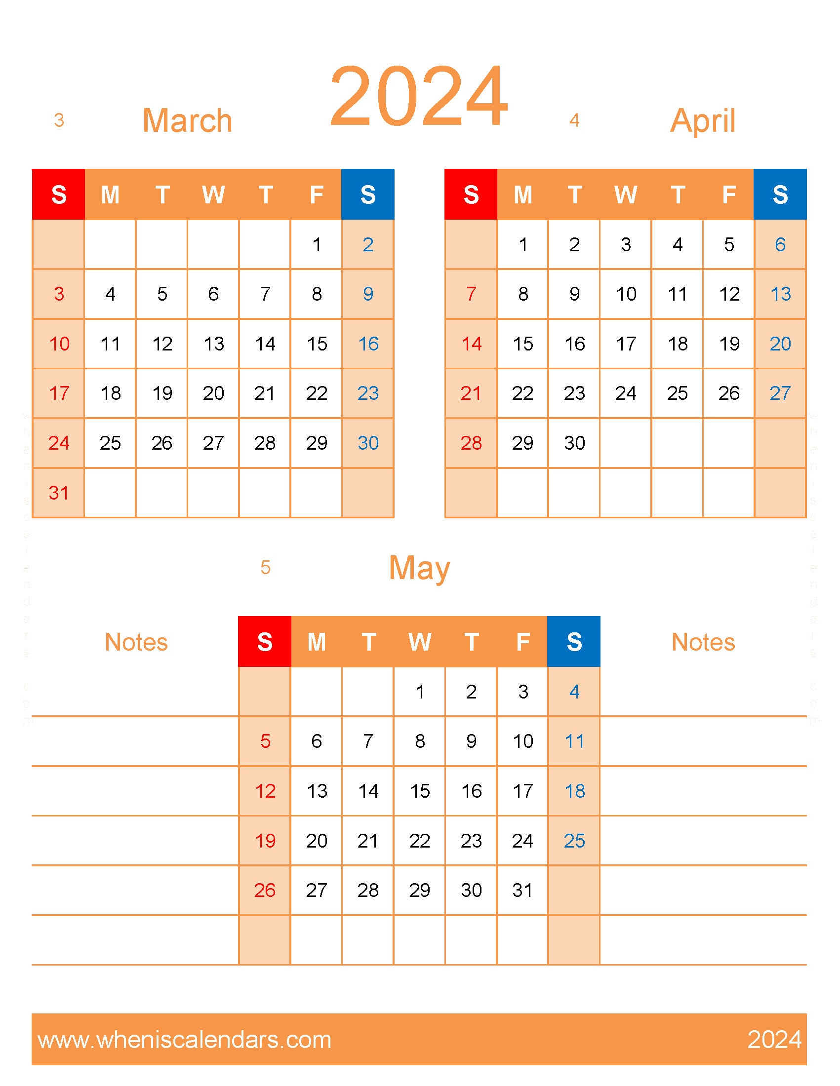 Download calendar Mar Apr May 2024 MAM466