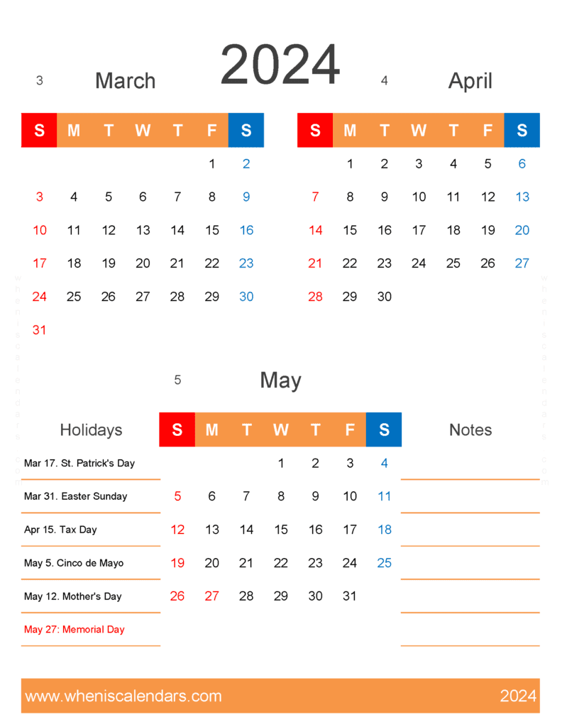 Download Mar Apr May 2024 calendar MAM447