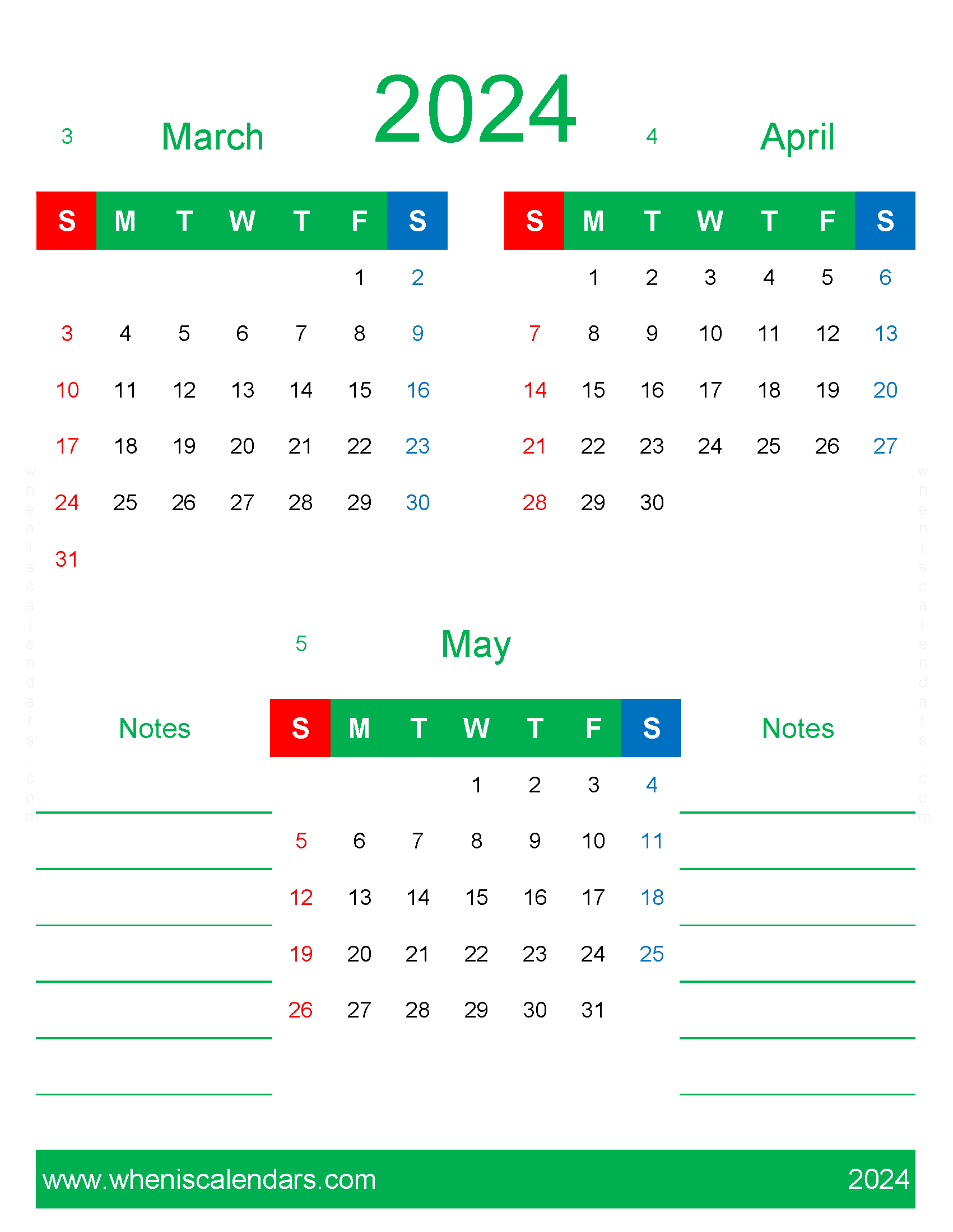 Download calendar for Mar Apr May 2024 MAM471