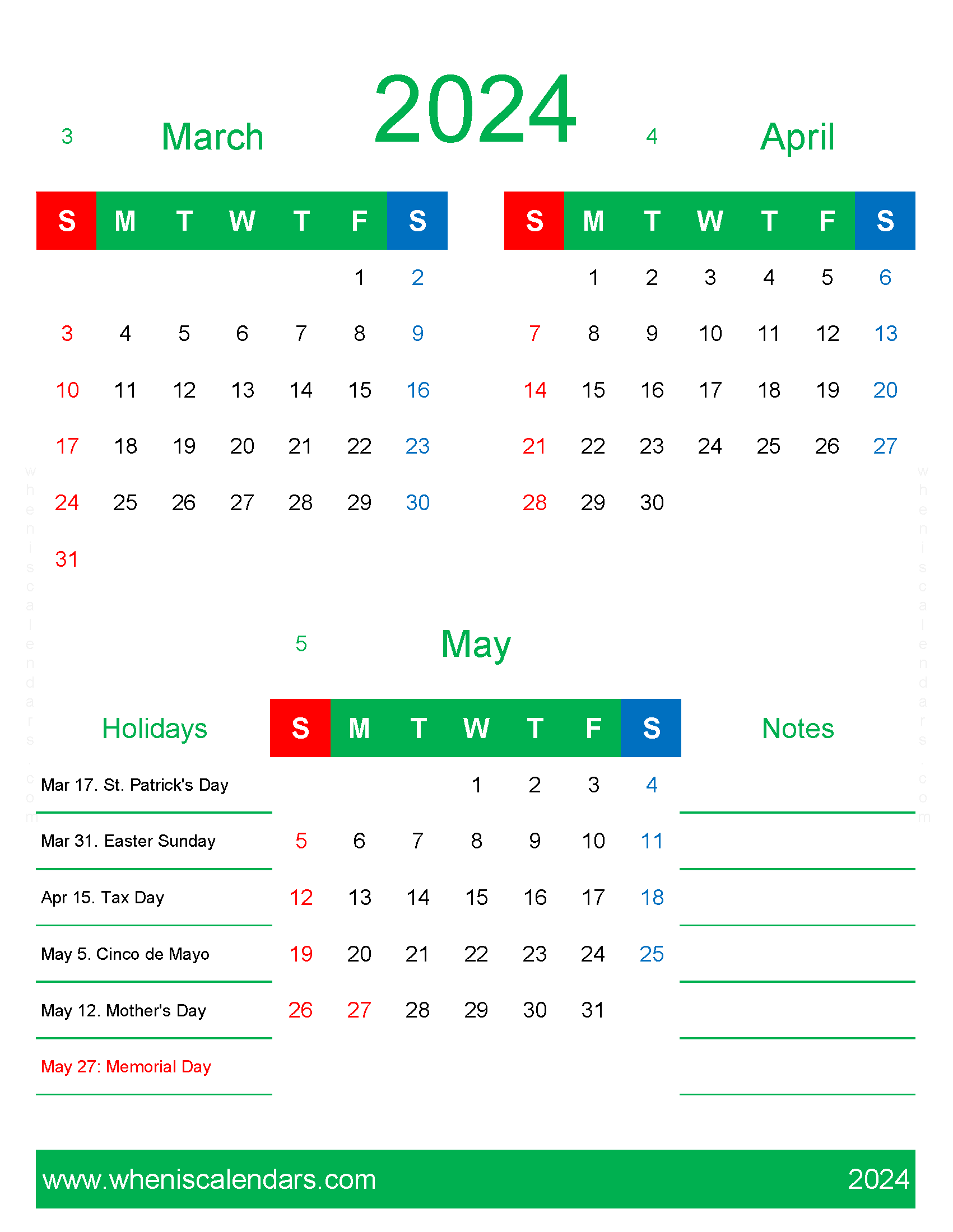 Download calendar 2024 March April May MAM451