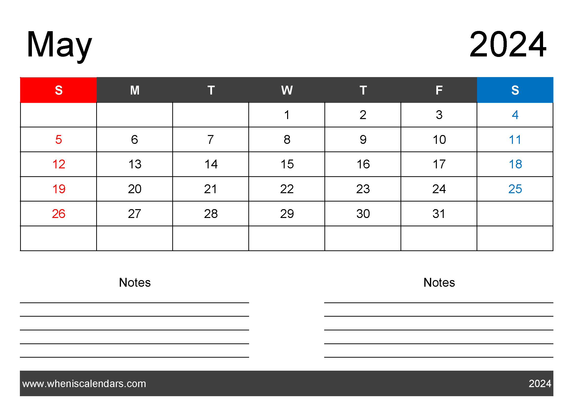 2024 May Calendar Free Printable Monthly Calendar