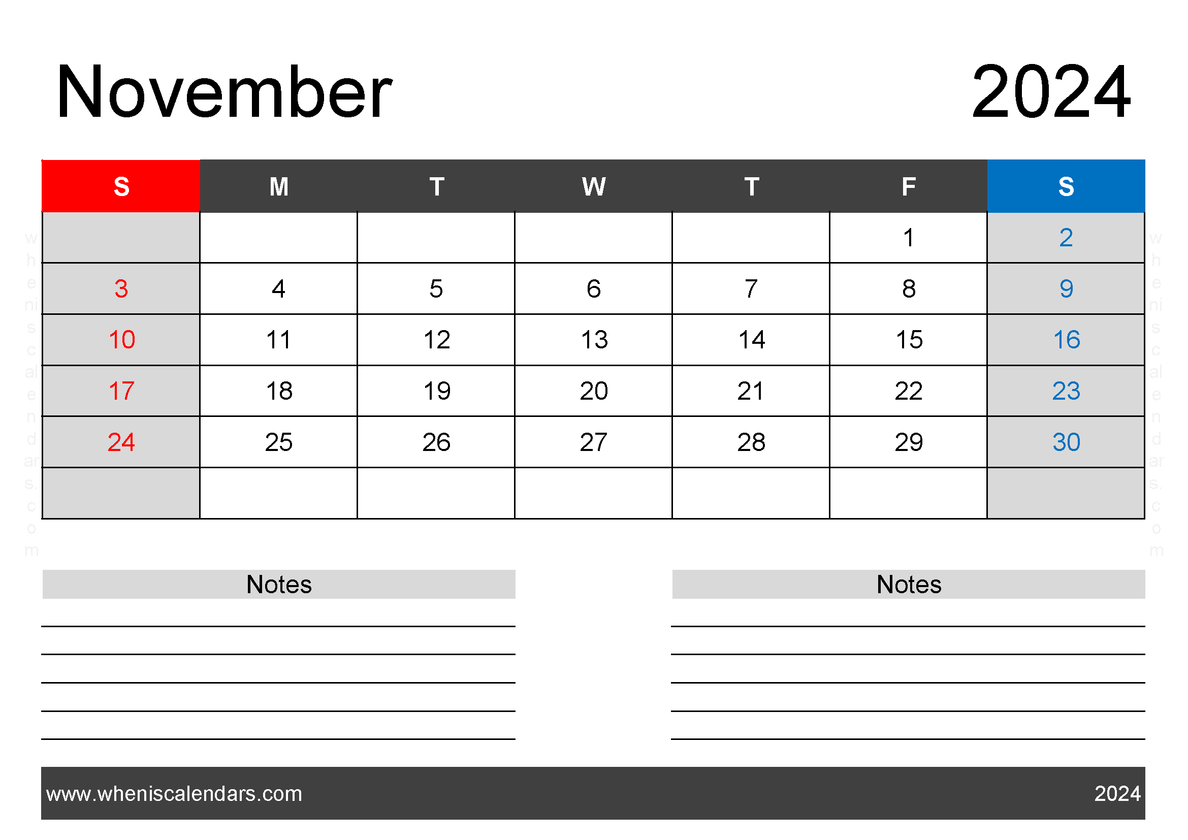 cute Printable November 2024 Calendar Monthly Calendar