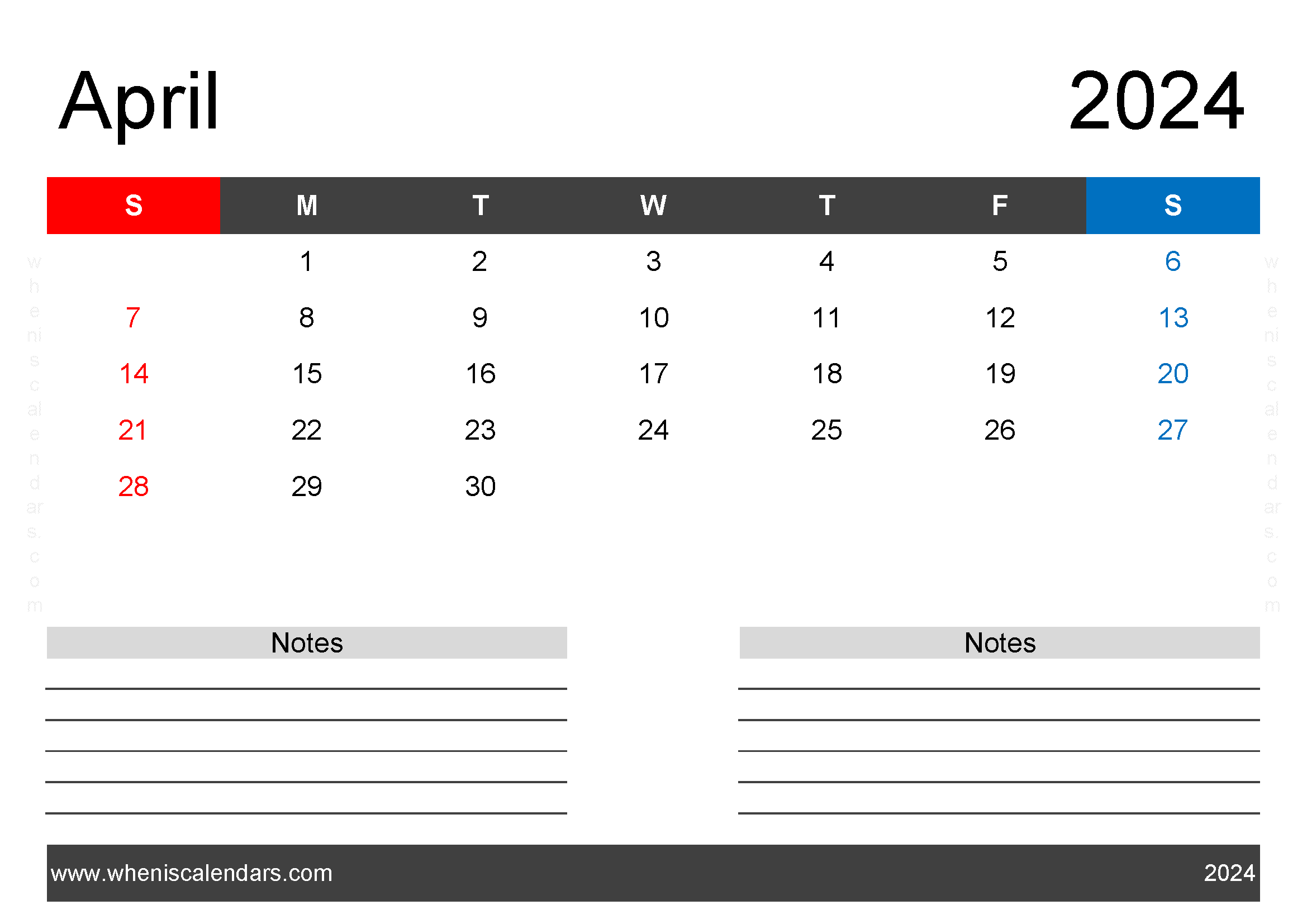 Printable Blank Calendar April 2024 Monthly Calendar