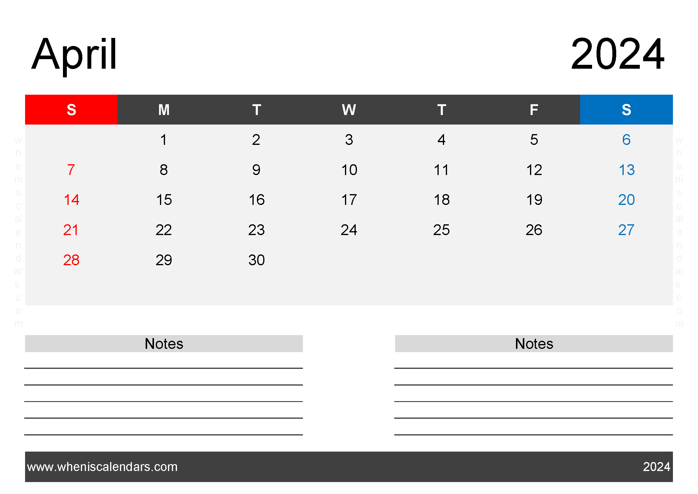 Free Printable Calendar April 2024 with Holidays Monthly Calendar