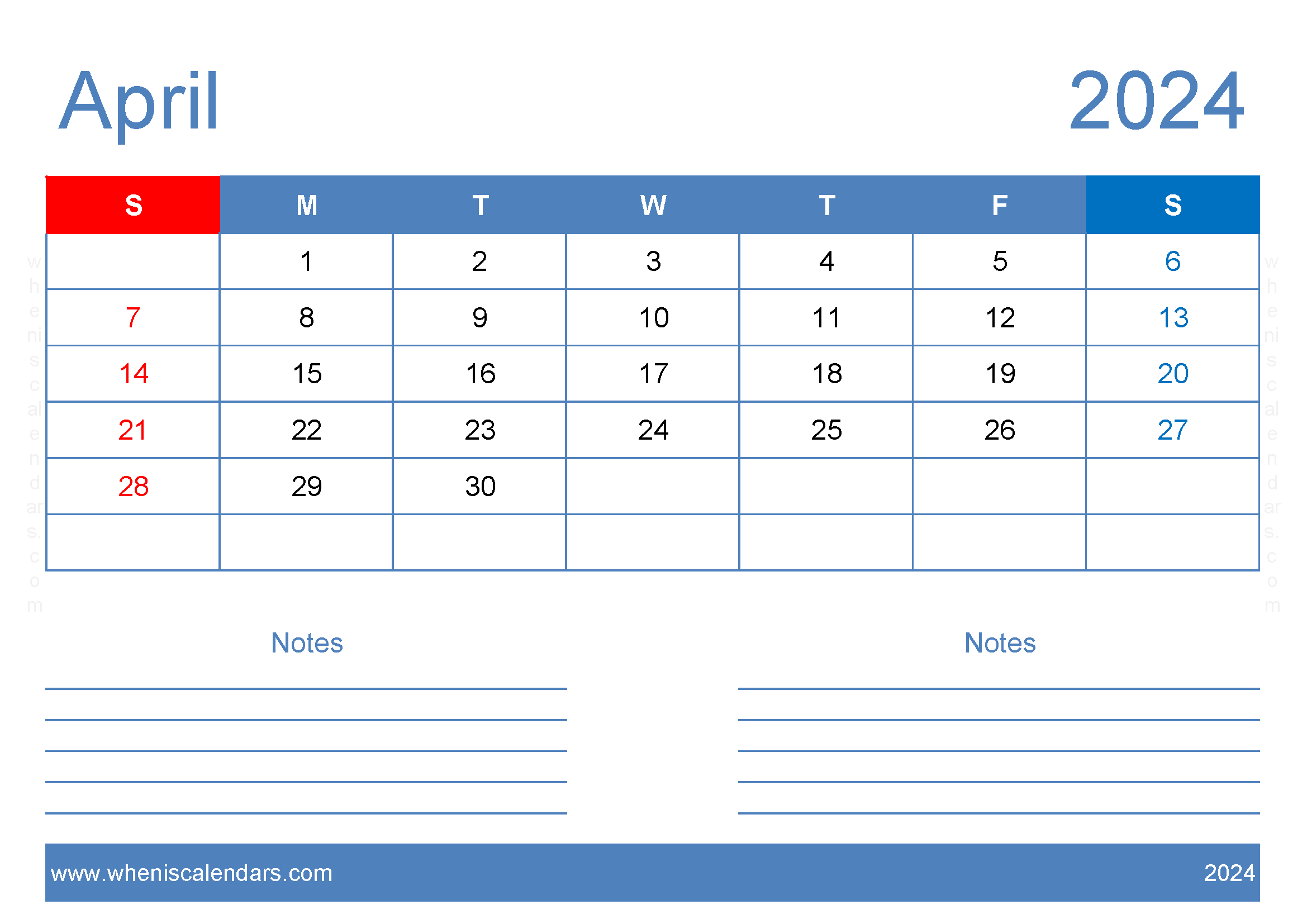 April 2024 Free Printable Calendar with Holidays Monthly Calendar