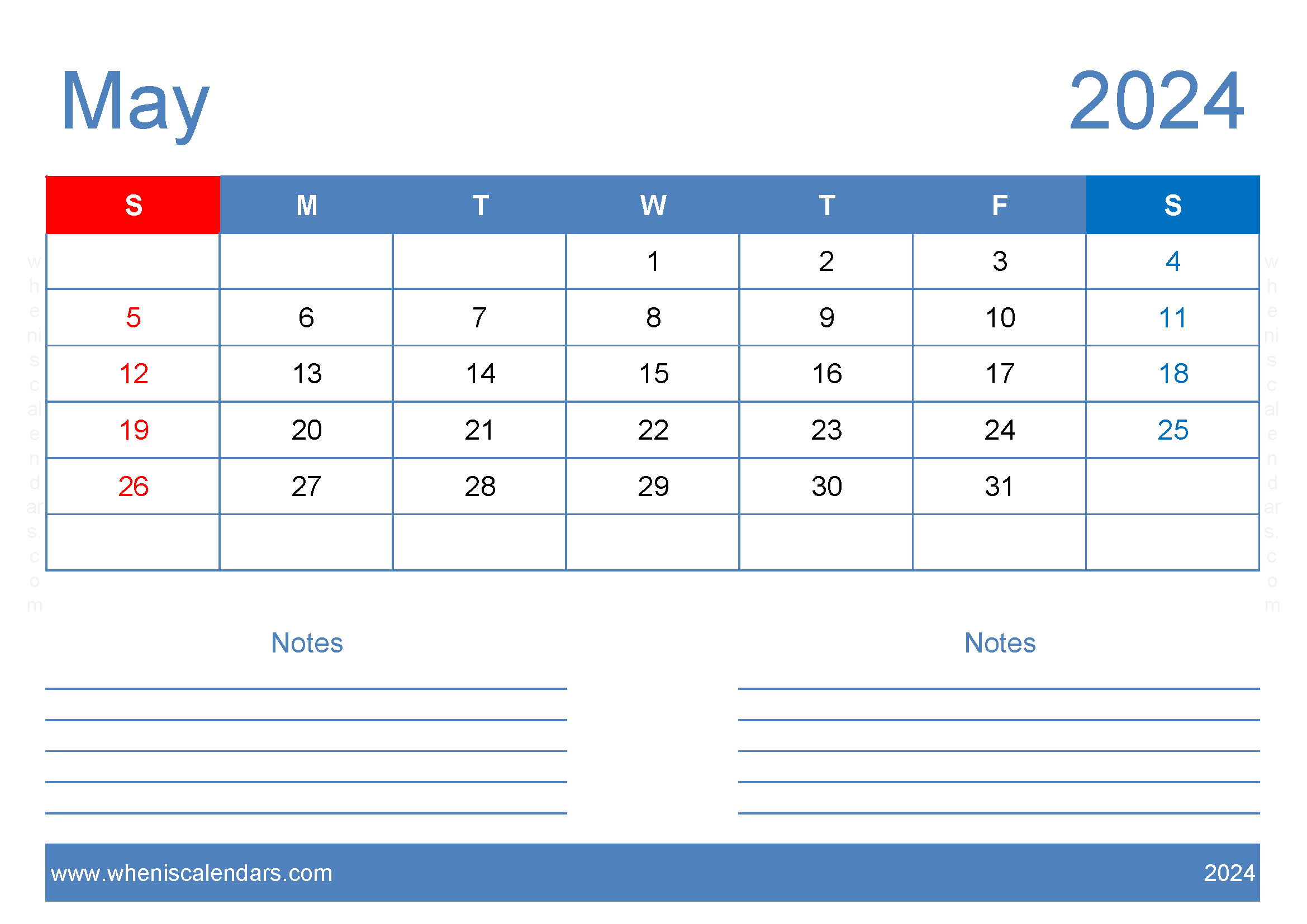 May 2024 Free Printable Calendar with Holidays Monthly Calendar