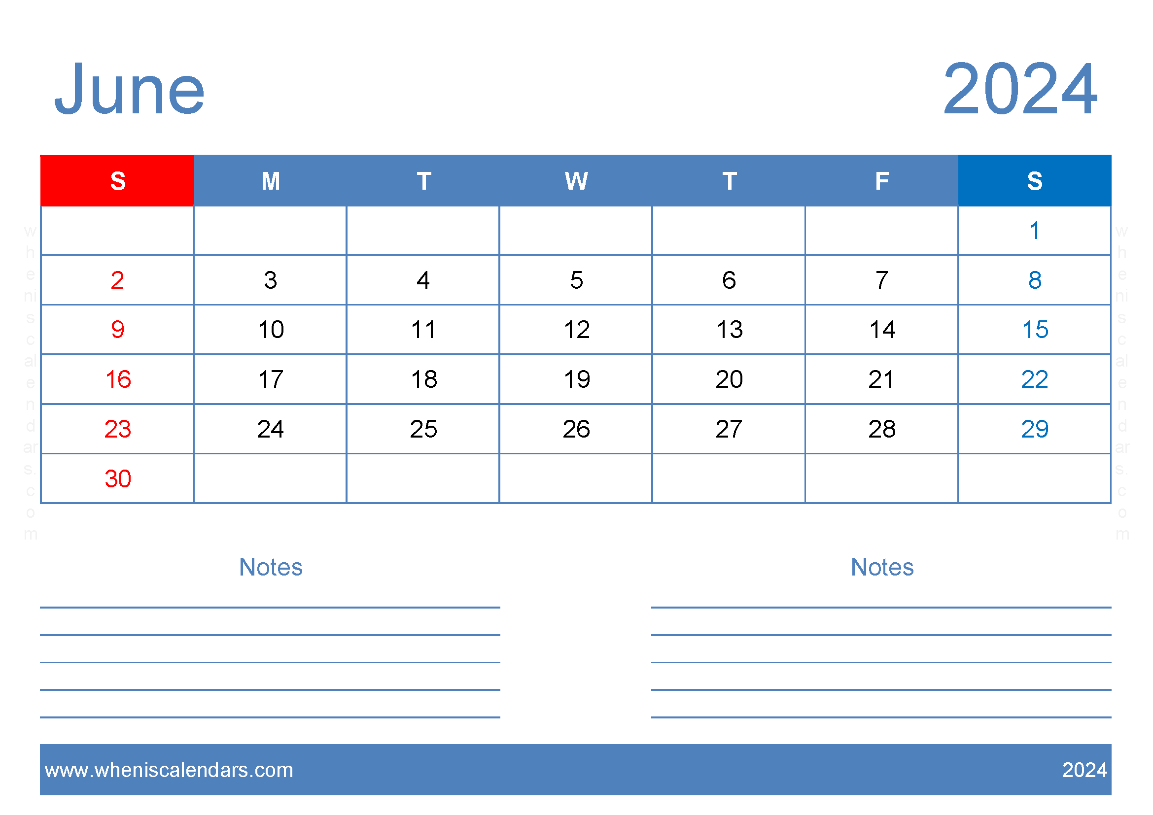 June 2024 Free Printable Calendar with Holidays Monthly Calendar