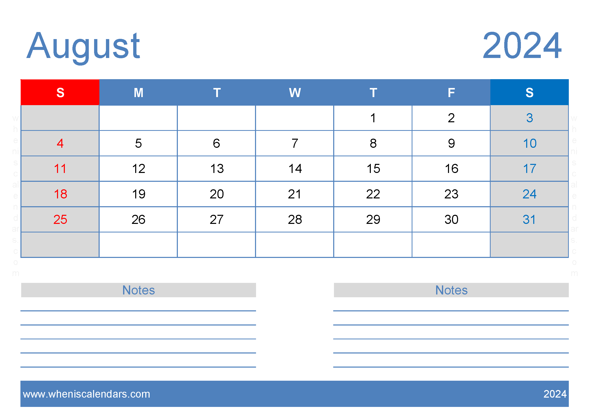 August Free Printable Calendar 2024 Monthly Calendar